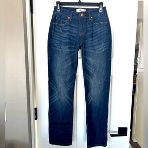 Cabi Malibu Straight Leg Jeans Size 00Distressed Vintage Denim Mid-Rise #4522